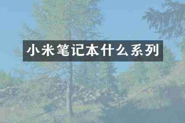 小米笔记本什么系列