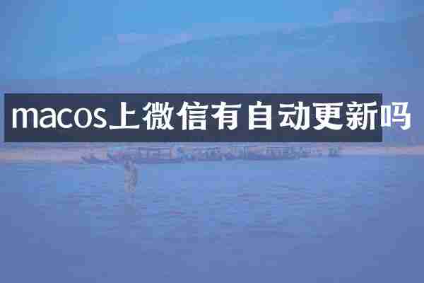 macos上微信有自动更新吗