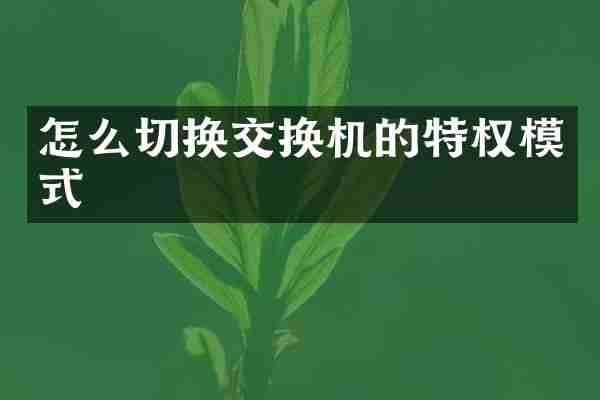怎么切换交换机的特权模式