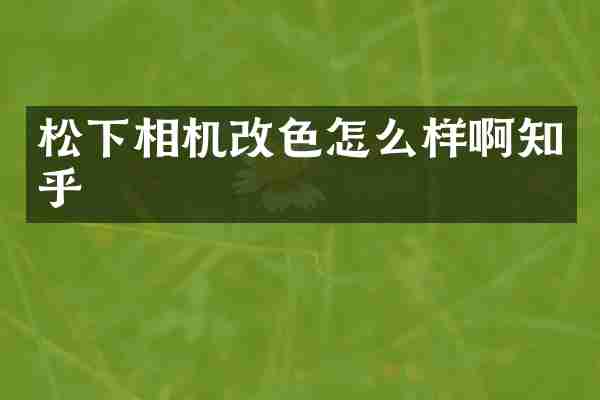松下相机改色怎么样啊知乎