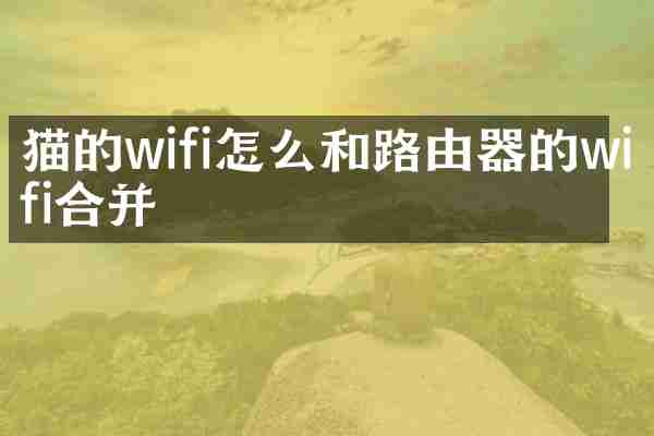 猫的wifi怎么和路由器的wifi合并
