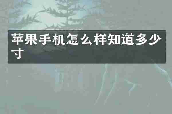 苹果手机怎么样知道多少寸