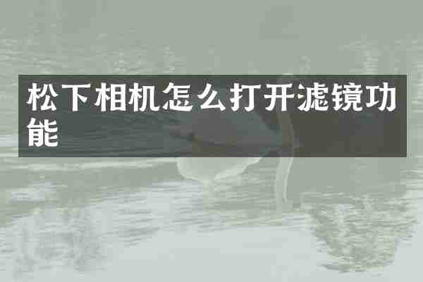 松下相机怎么打开滤镜功能
