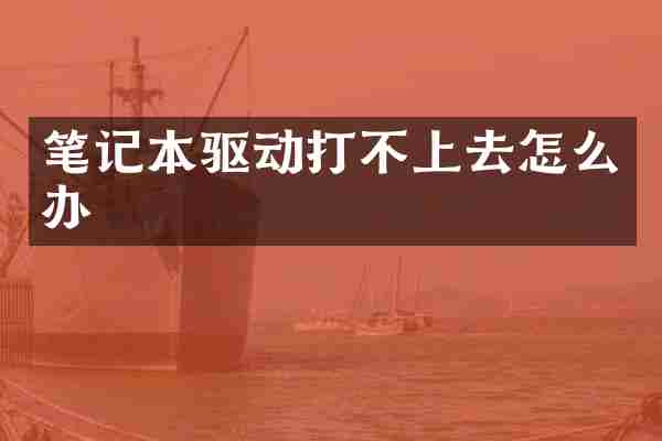 笔记本驱动打不上去怎么办