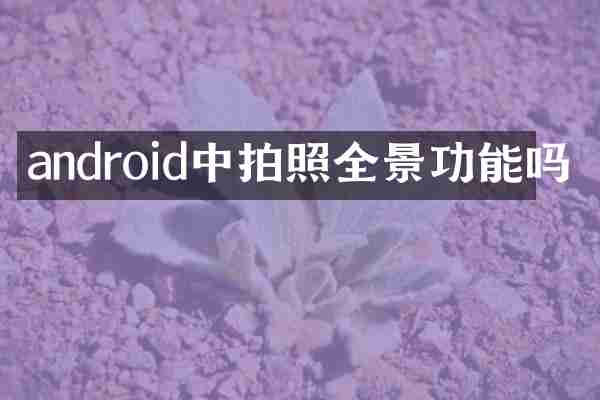 android中拍照全景功能吗