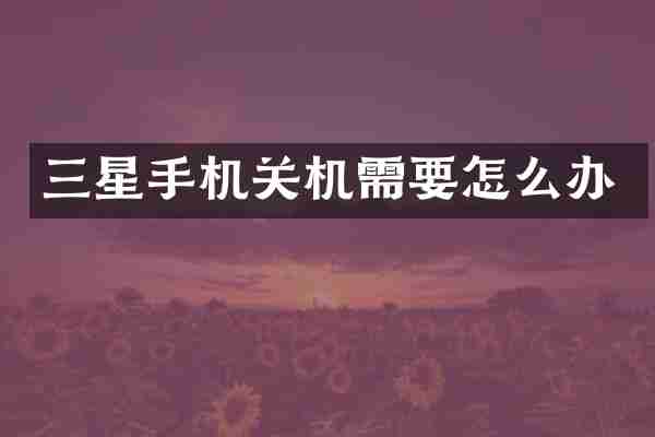 三星手机关机需要怎么办
