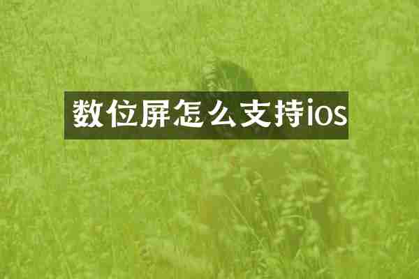 数位屏怎么支持ios