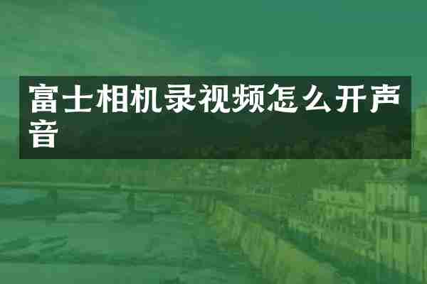 富士相机录视频怎么开声音
