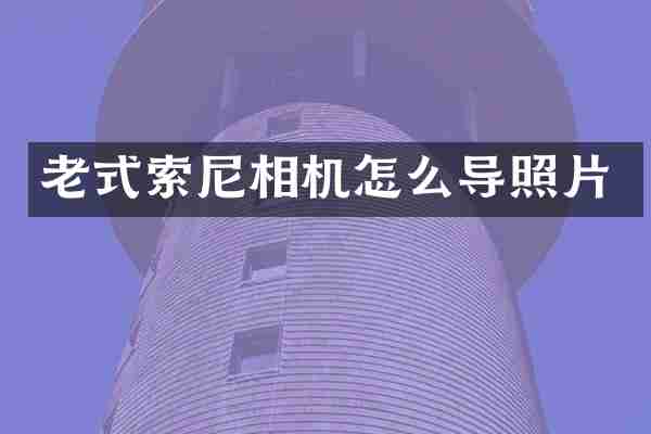 老式索尼相机怎么导照片