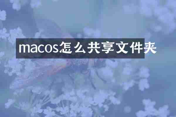 macos怎么共享文件夹