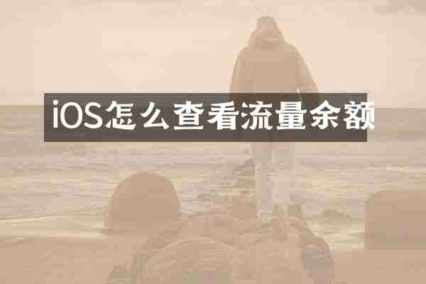iOS怎么查看流量余额