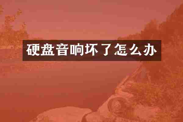 硬盘音响坏了怎么办