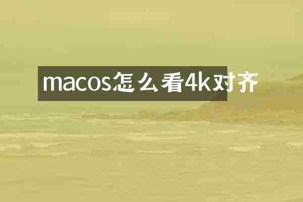 macos怎么看4k对齐