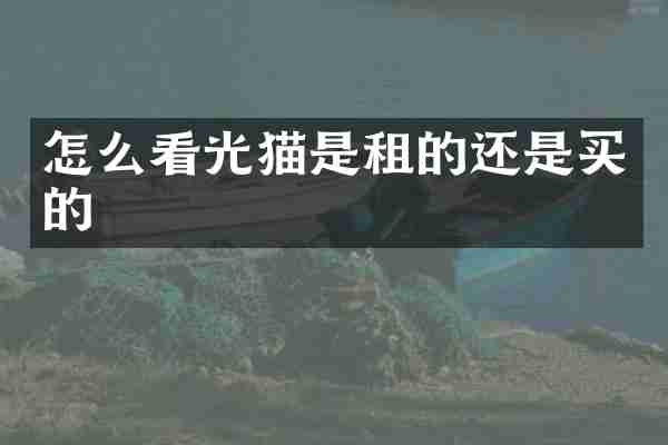 怎么看光猫是租的还是买的