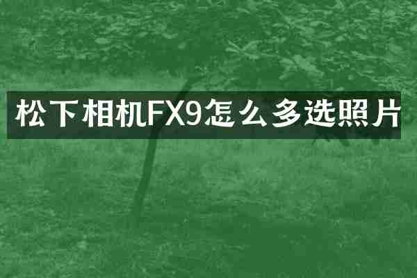 相机FX9怎么多选照片