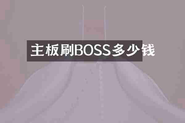 主板刷BOSS多少钱