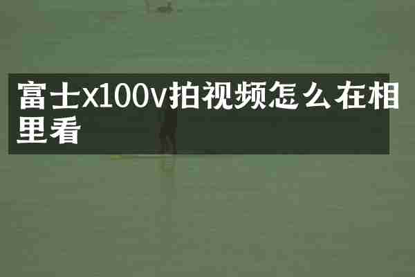 富士x100v拍视频怎么在相机里看