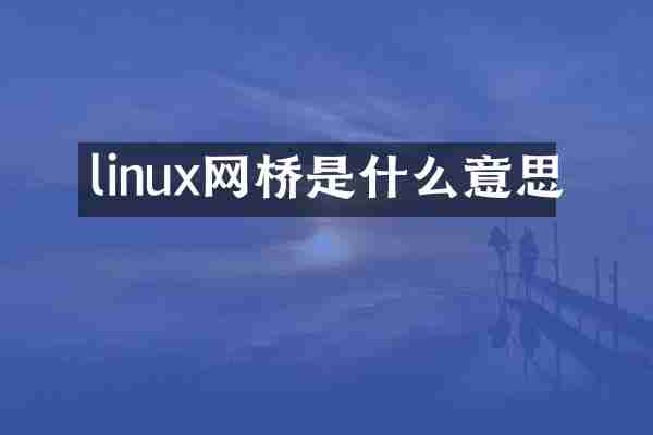 linux网桥是什么意思