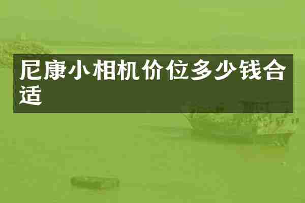 尼康小相机价位多少钱合适