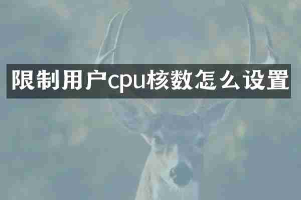 限制用户cpu核数怎么设置
