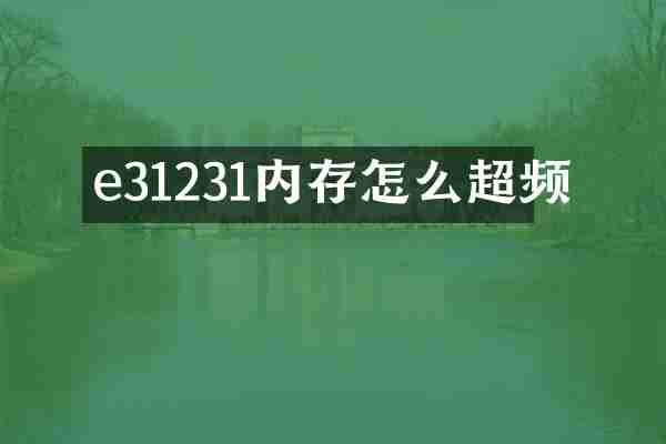 e31231内存怎么超频