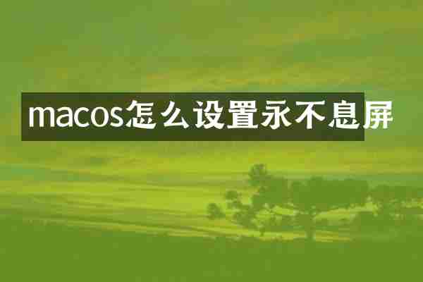 macos怎么设置永不息屏
