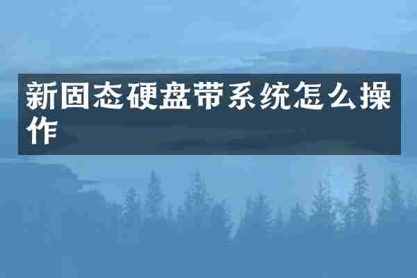 新固态硬盘带系统怎么操作
