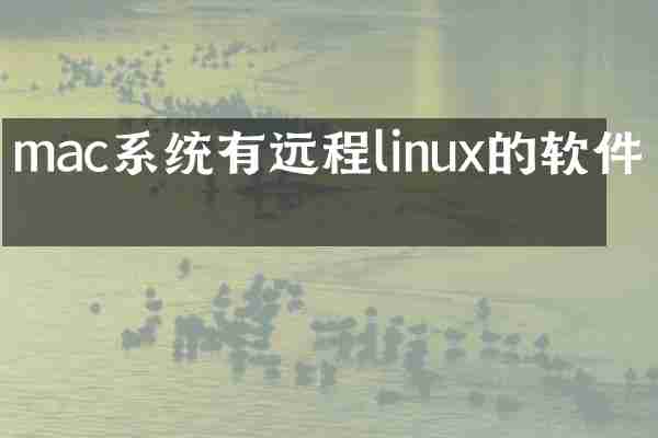 mac系统有远程linux的软件吗