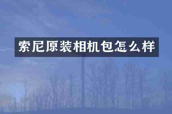 索尼原装相机包怎么样