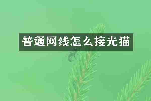 普通网线怎么接光猫