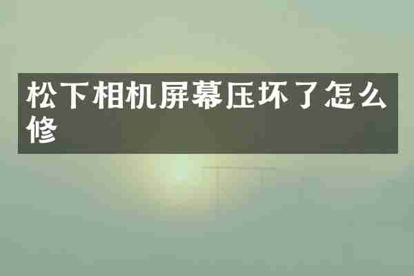 相机屏幕压坏了怎么修