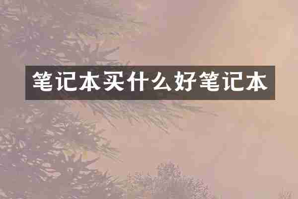 笔记本好笔记本