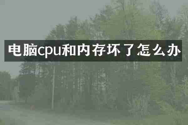 电脑cpu和内存坏了怎么办