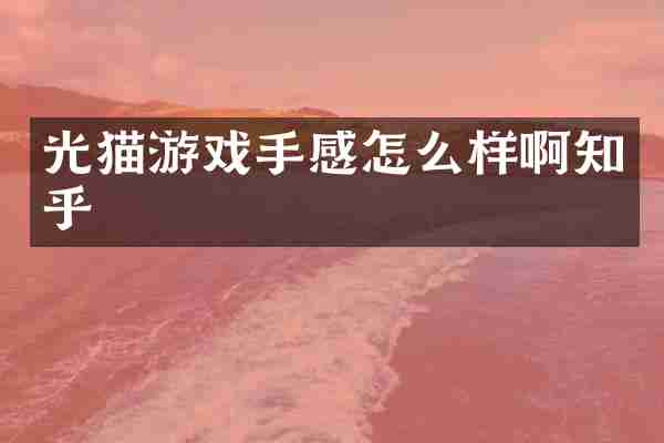 光猫游戏手感怎么样啊知乎