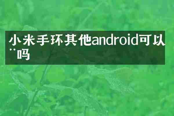 小米手环其他android可以用吗