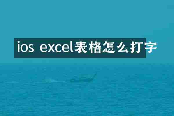 ios excel表格怎么打字