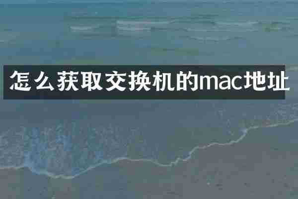 怎么获取交换机的mac地址