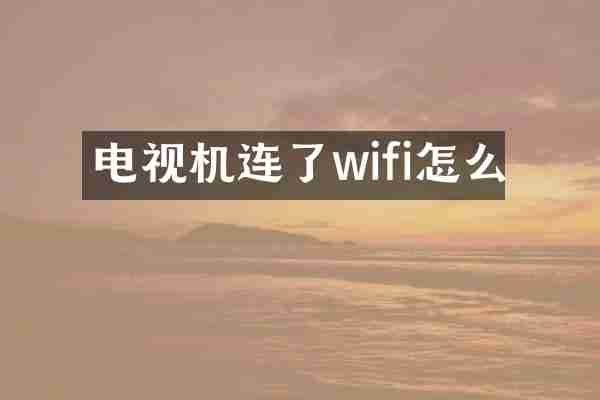 电视机连了wifi怎么