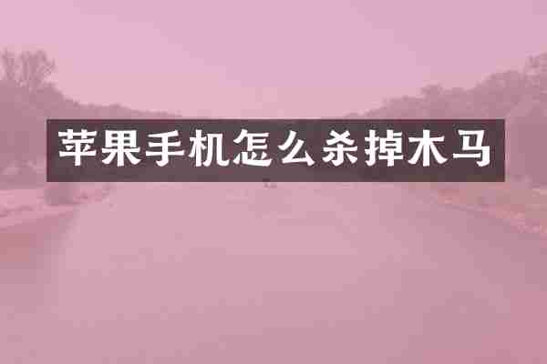 苹果手机怎么杀掉木马