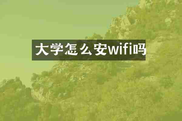 大学怎么安wifi吗