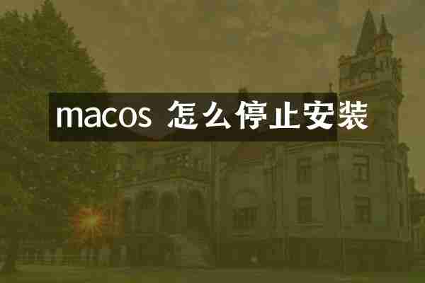 macos 怎么停止安装