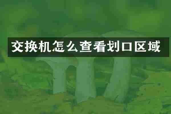 交换机怎么查看划口区域