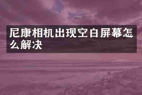 尼康相机出现空白屏幕怎么解决