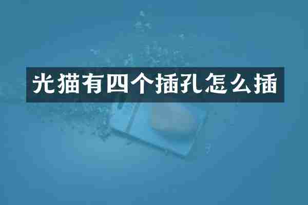光猫有四个插孔怎么插