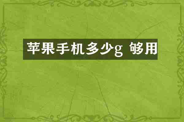 苹果手机多少g 够用