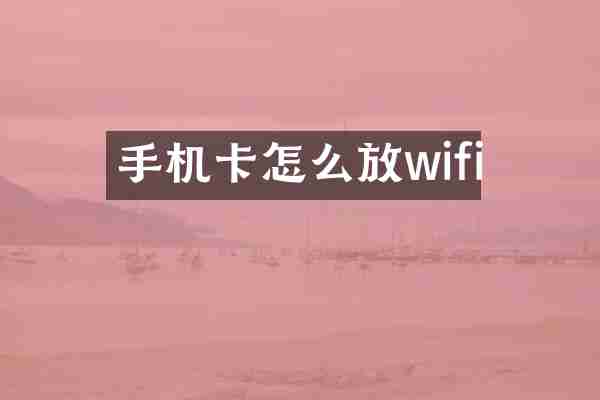 怎么放wifi