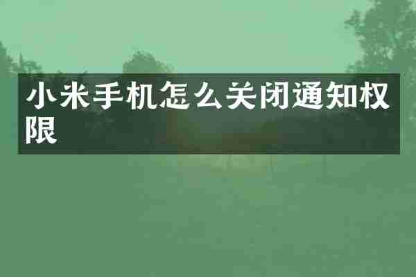 小米手机怎么关闭通知权限