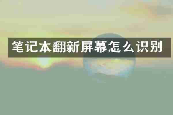 笔记本翻新屏幕怎么识别