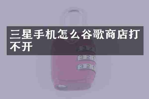 三星手机怎么谷歌商店打不开