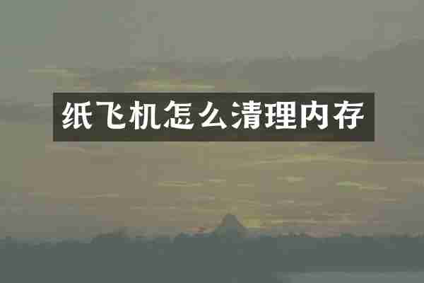 纸飞机怎么清理内存